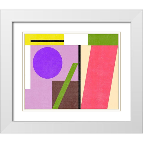Color Composition III White Modern Wood Framed Art Print with Double Matting by Wang, Melissa