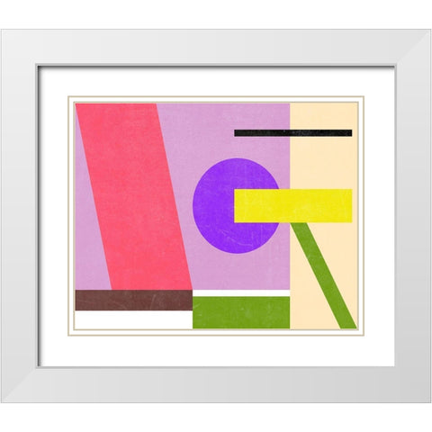 Color Composition IV White Modern Wood Framed Art Print with Double Matting by Wang, Melissa