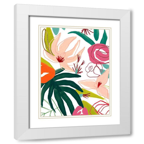 Tropical Confetti III White Modern Wood Framed Art Print with Double Matting by Vess, June Erica