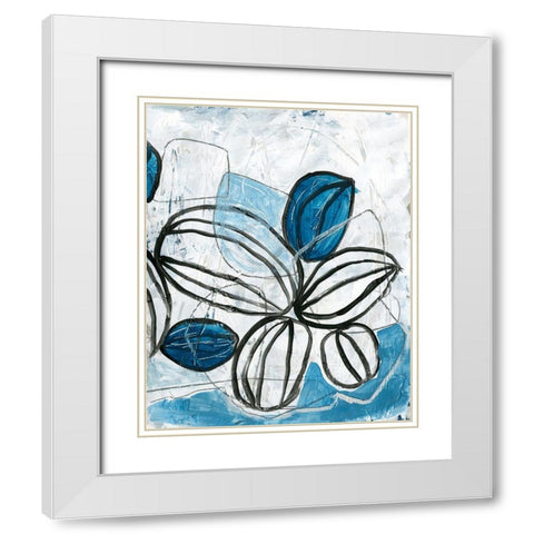 Blue Lanterns IV White Modern Wood Framed Art Print with Double Matting by Vess, June Erica