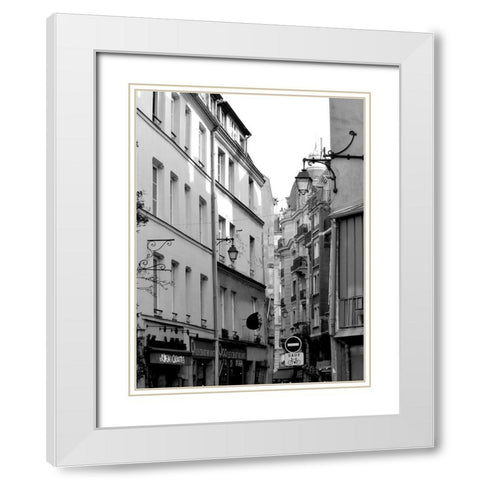 Parisian Stroll III White Modern Wood Framed Art Print with Double Matting by Chandler, Sharon
