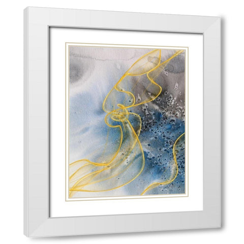 Coastal Watercolor Abstract VI White Modern Wood Framed Art Print with Double Matting by Orlov, Irena