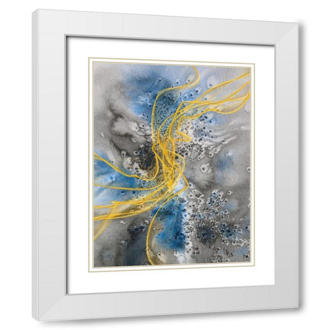 Coastal Watercolor Abstract VII White Modern Wood Framed Art Print with Double Matting by Orlov, Irena