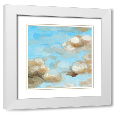 Floating Clouds I White Modern Wood Framed Art Print with Double Matting by Wang, Melissa