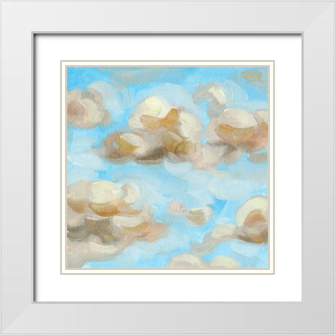 Floating Clouds II White Modern Wood Framed Art Print with Double Matting by Wang, Melissa