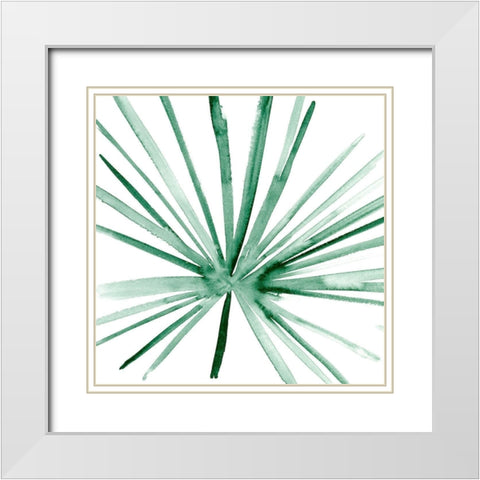 Palm I White Modern Wood Framed Art Print with Double Matting by Wang, Melissa