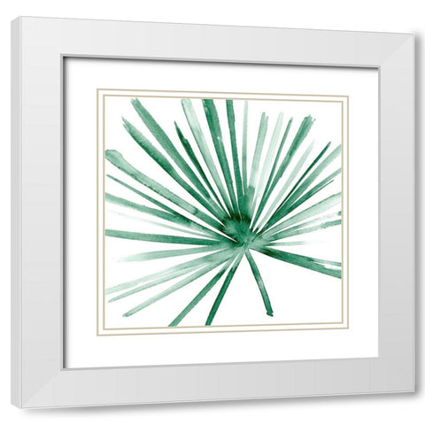 Palm II White Modern Wood Framed Art Print with Double Matting by Wang, Melissa