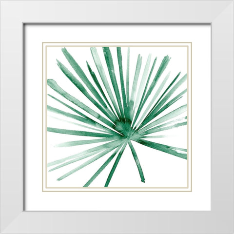 Palm II White Modern Wood Framed Art Print with Double Matting by Wang, Melissa