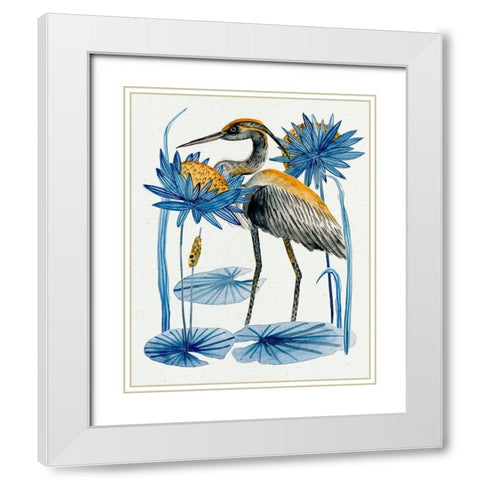 Heron Pond I White Modern Wood Framed Art Print with Double Matting by Wang, Melissa
