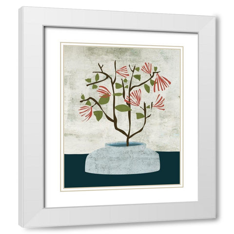 Zen Branch II White Modern Wood Framed Art Print with Double Matting by Wang, Melissa