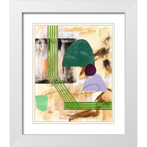 Skating II White Modern Wood Framed Art Print with Double Matting by Wang, Melissa