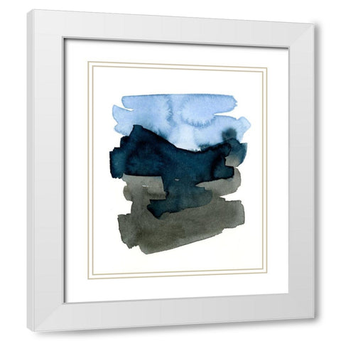 Blue Passages II White Modern Wood Framed Art Print with Double Matting by Caroline, Emma