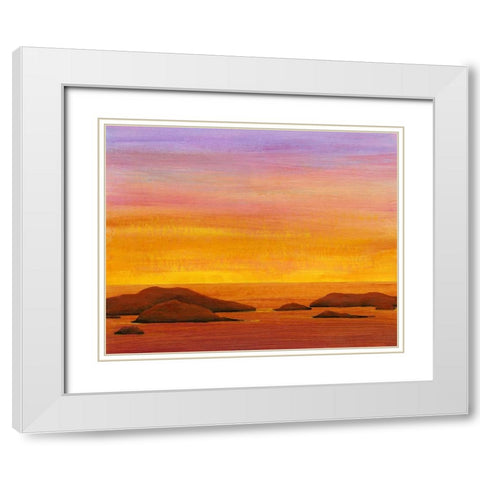 Ocean Glow I White Modern Wood Framed Art Print with Double Matting by OToole, Tim