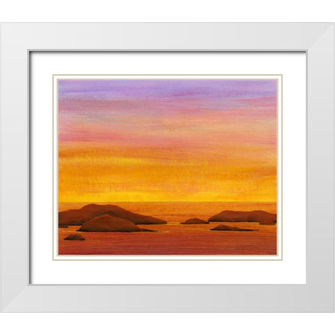 Ocean Glow I White Modern Wood Framed Art Print with Double Matting by OToole, Tim