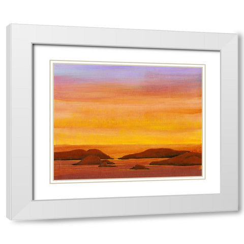 Ocean Glow II White Modern Wood Framed Art Print with Double Matting by OToole, Tim