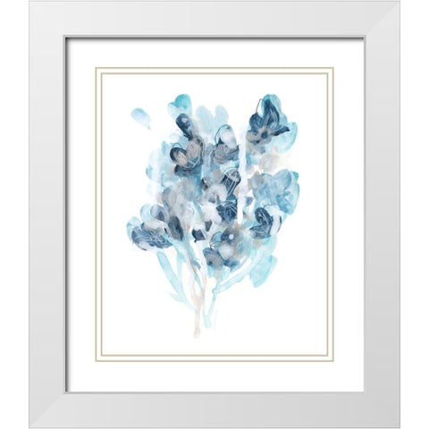 Bluescale Flora I White Modern Wood Framed Art Print with Double Matting by Vess, June Erica