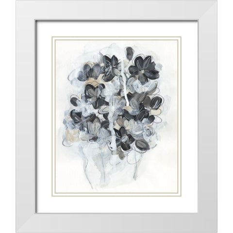 Monochrome Flora II White Modern Wood Framed Art Print with Double Matting by Vess, June Erica