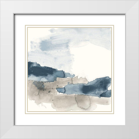 Shoreline Blues VIII White Modern Wood Framed Art Print with Double Matting by Vess, June Erica