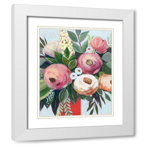 Lustrous Bouquet I White Modern Wood Framed Art Print with Double Matting by Popp, Grace
