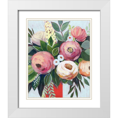 Lustrous Bouquet I White Modern Wood Framed Art Print with Double Matting by Popp, Grace