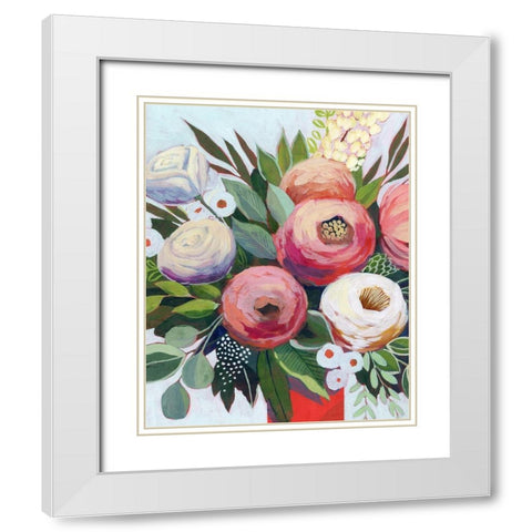 Lustrous Bouquet II White Modern Wood Framed Art Print with Double Matting by Popp, Grace