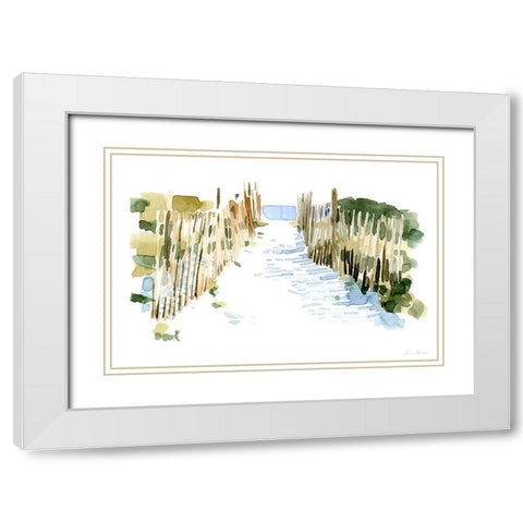 Beach Impressions I White Modern Wood Framed Art Print with Double Matting by Caroline, Emma