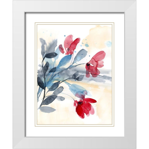 Flower Surprise I White Modern Wood Framed Art Print with Double Matting by Goldberger, Jennifer