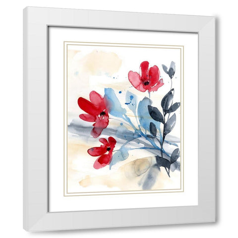 Flower Surprise II White Modern Wood Framed Art Print with Double Matting by Goldberger, Jennifer