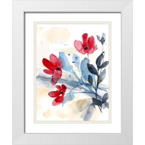 Flower Surprise II White Modern Wood Framed Art Print with Double Matting by Goldberger, Jennifer