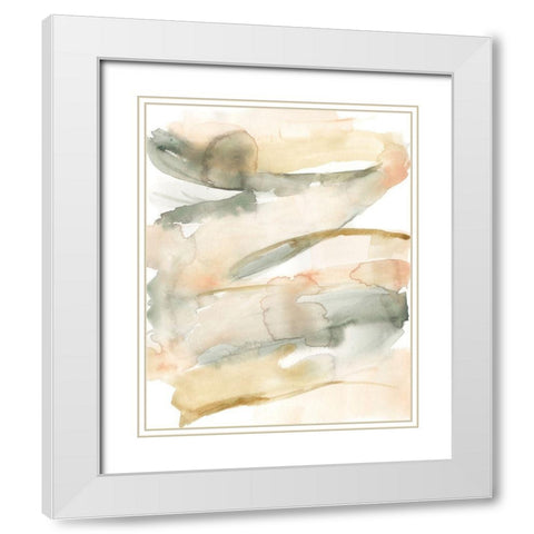 Concurrent Pastels I White Modern Wood Framed Art Print with Double Matting by Goldberger, Jennifer