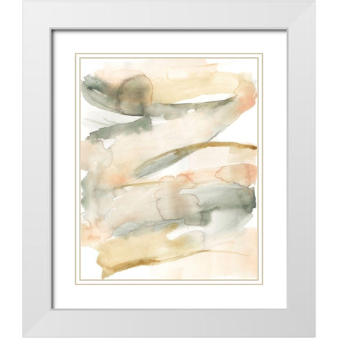 Concurrent Pastels I White Modern Wood Framed Art Print with Double Matting by Goldberger, Jennifer
