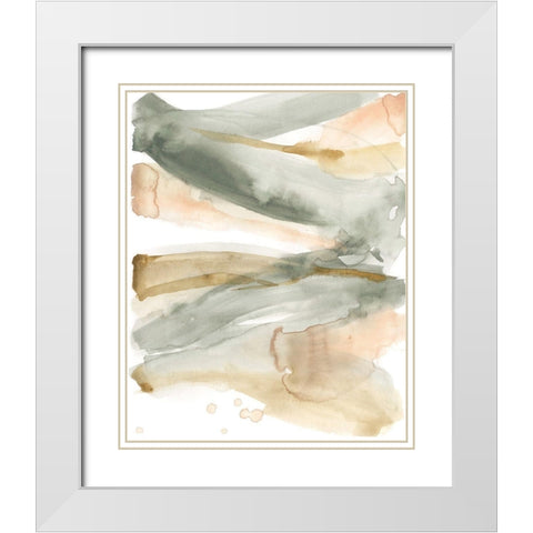 Concurrent Pastels II White Modern Wood Framed Art Print with Double Matting by Goldberger, Jennifer