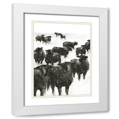 Winter Coat II White Modern Wood Framed Art Print with Double Matting by Harper, Ethan