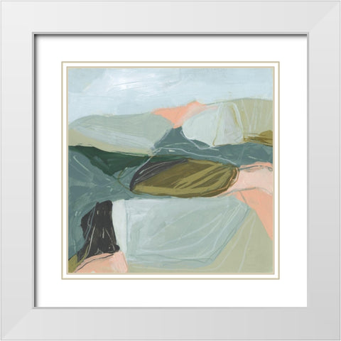 Field Partition I White Modern Wood Framed Art Print with Double Matting by Vess, June Erica