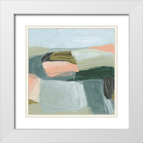 Field Partition II White Modern Wood Framed Art Print with Double Matting by Vess, June Erica