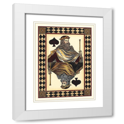 Harlequin Cards I White Modern Wood Framed Art Print with Double Matting by Vision Studio