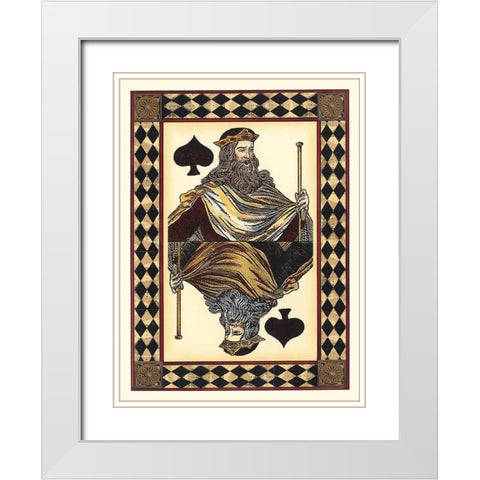 Harlequin Cards I White Modern Wood Framed Art Print with Double Matting by Vision Studio