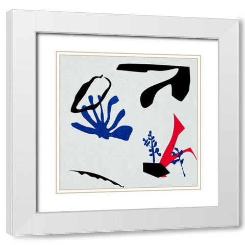 Poker II White Modern Wood Framed Art Print with Double Matting by Wang, Melissa