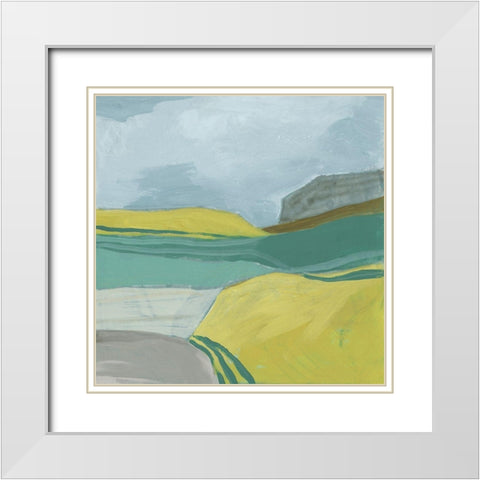 Valley Stream II White Modern Wood Framed Art Print with Double Matting by Vess, June Erica