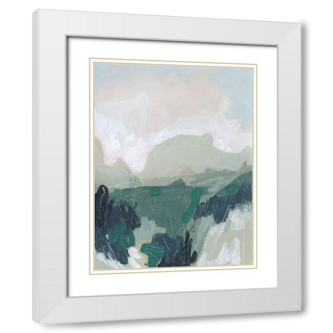 Moss Valley II White Modern Wood Framed Art Print with Double Matting by Vess, June Erica