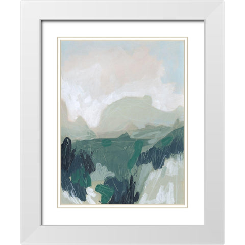 Moss Valley II White Modern Wood Framed Art Print with Double Matting by Vess, June Erica