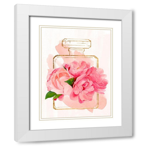 Perfume Bloom II White Modern Wood Framed Art Print with Double Matting by Warren, Annie
