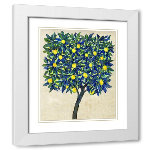 Lemon Tree Composition II White Modern Wood Framed Art Print with Double Matting by OToole, Tim