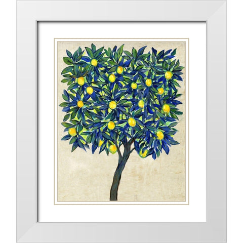 Lemon Tree Composition II White Modern Wood Framed Art Print with Double Matting by OToole, Tim