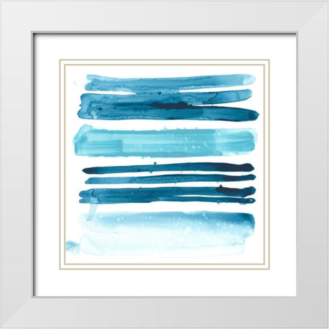 Liquid Motif V White Modern Wood Framed Art Print with Double Matting by Vess, June Erica