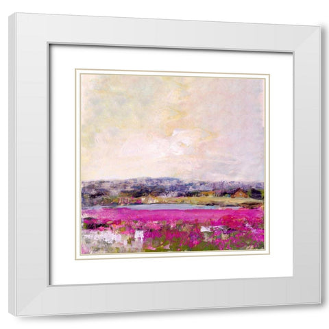 Flores de Mexico White Modern Wood Framed Art Print with Double Matting by Evelia Designs