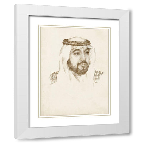 Sheikh Khalifa bin Zayed Al Nahyan White Modern Wood Framed Art Print with Double Matting by Harper, Ethan