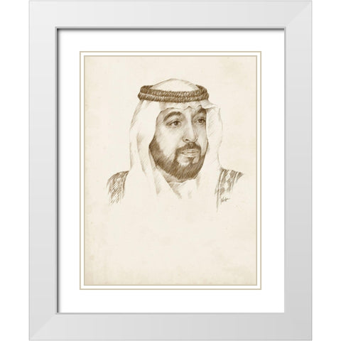Sheikh Khalifa bin Zayed Al Nahyan White Modern Wood Framed Art Print with Double Matting by Harper, Ethan