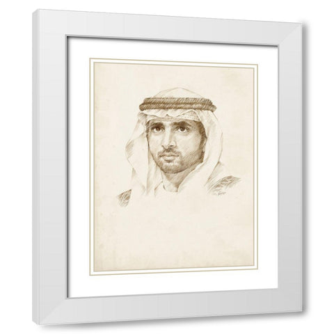 Sheikh Hamdan bin Mohammed bin Rashid Al Maktoum White Modern Wood Framed Art Print with Double Matting by Harper, Ethan