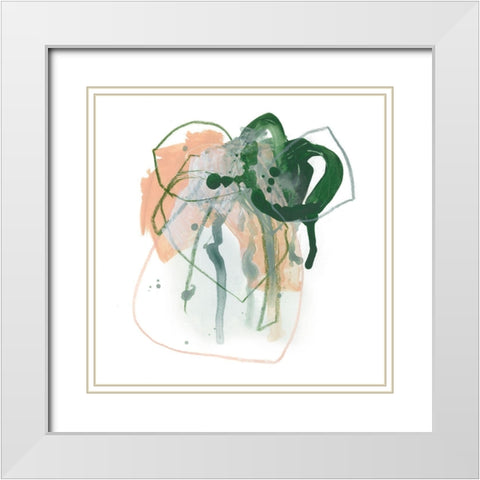 Terracotta Tangle I White Modern Wood Framed Art Print with Double Matting by Vess, June Erica
